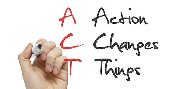 Action Changes Things written by hand on whiteboard
